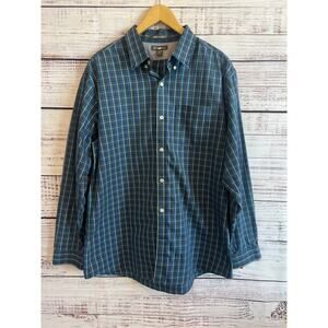 Eddie Bauer wrinkle free classic fit long sleeve dress shirt blue Size Large